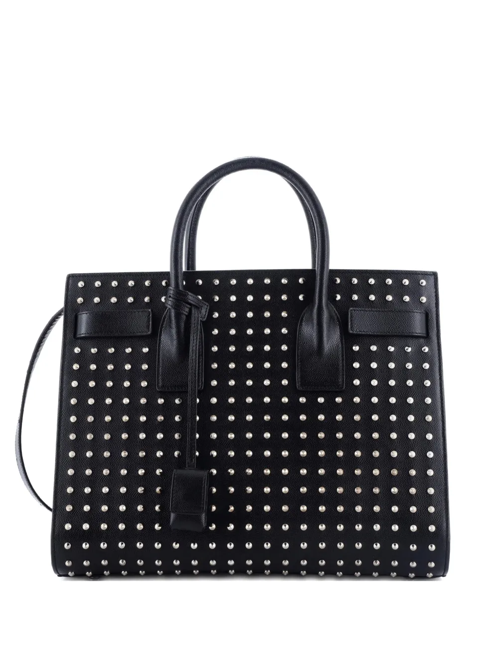 Pre-owned Saint Laurent Sac De Jour Bag Studded Leather Small Tote Bag In Black