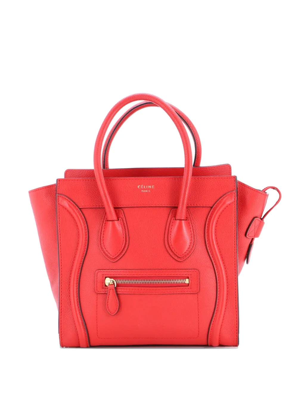 Celine Pre-Owned Luggage Bag Grainy Leather Micro tote bag - Rosso