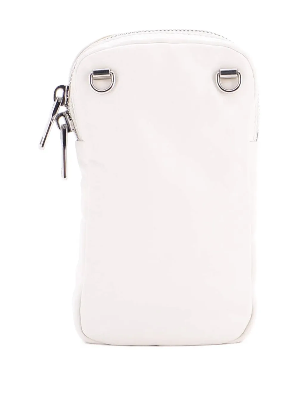 Pre-owned Prada Padded Phone Holder Nappa Leather Crossbody Bag In White