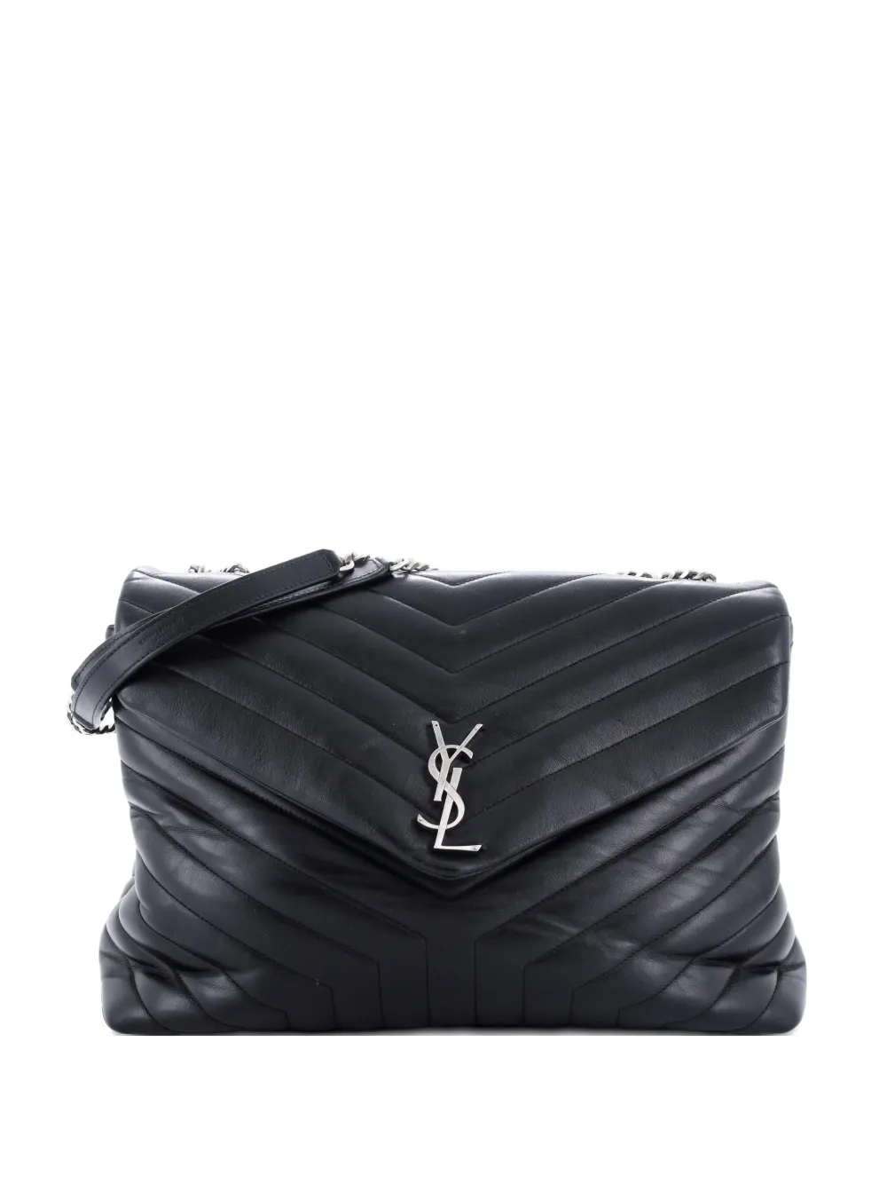 Saint Laurent Pre-Owned Loulou Matelasse Chevron Leather Large shoulder bag | Black | Image 1