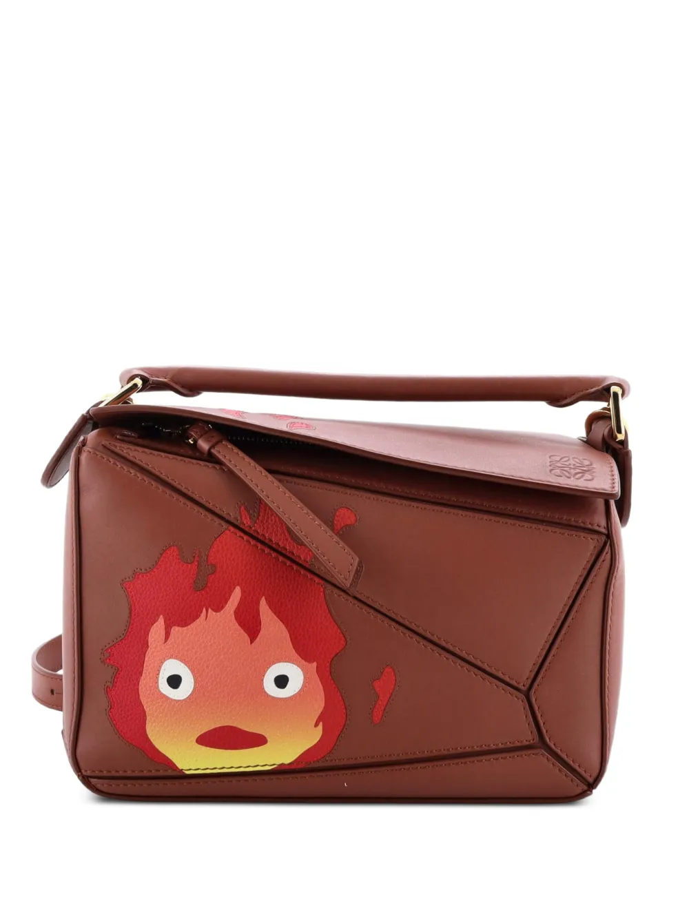 Loewe Pre-Owned Howl’s Moving Castle Puzzle Bag Inlaid Leather Small satchel - Marrone