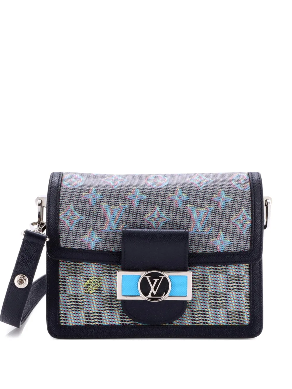 Click to view more detailed imagery on our partner's website Pre-owned Louis Vuitton Dauphine Shoulder Bag Damier Monogram Lv Pop Canvas Mini Crossbody Bag In Blue