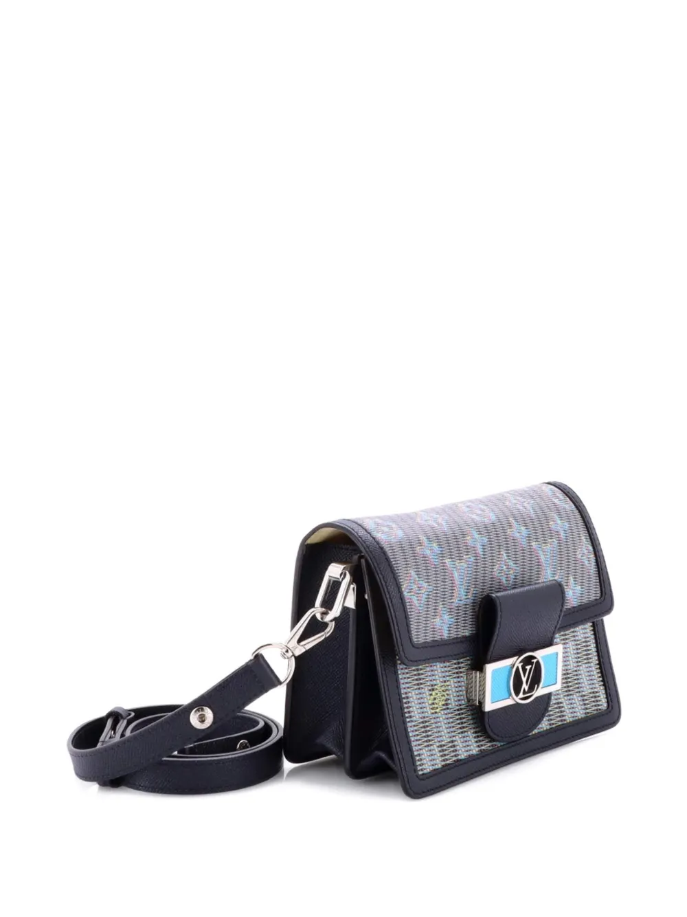 LOUIS VUITTON Pre-owned Dauphine Shoulder Bag Damier Monogram Lv Pop Canvas Mini Crossbody Bag In Blue