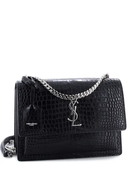 Saint Laurent Pre-Owned Sunset Crocodile Embossed Leather Medium crossbody bag