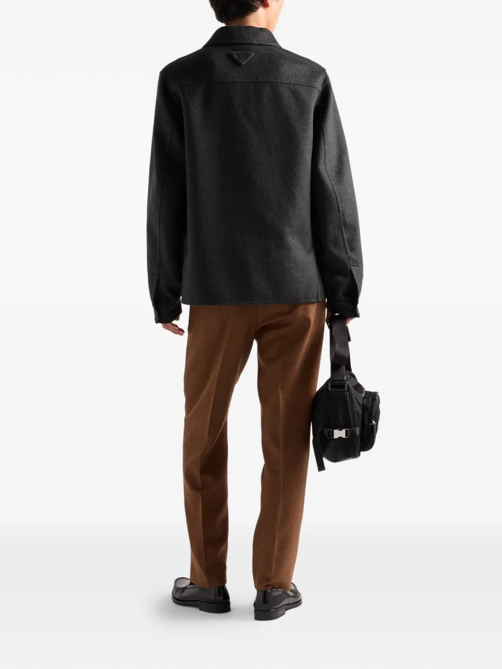  Prada Button Double Knit Jacket - Grey 
