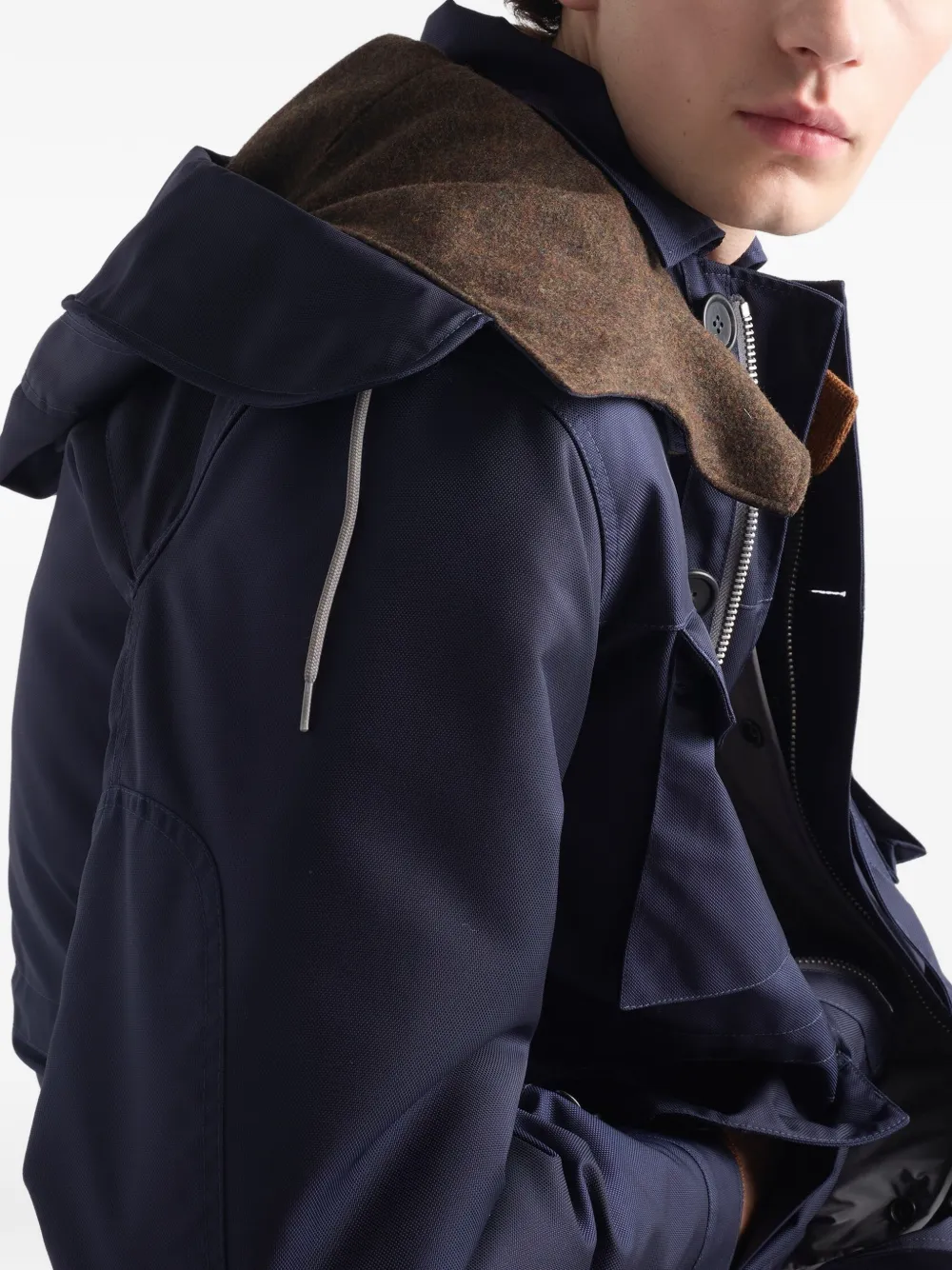 Prada Jack met capuchon Blauw