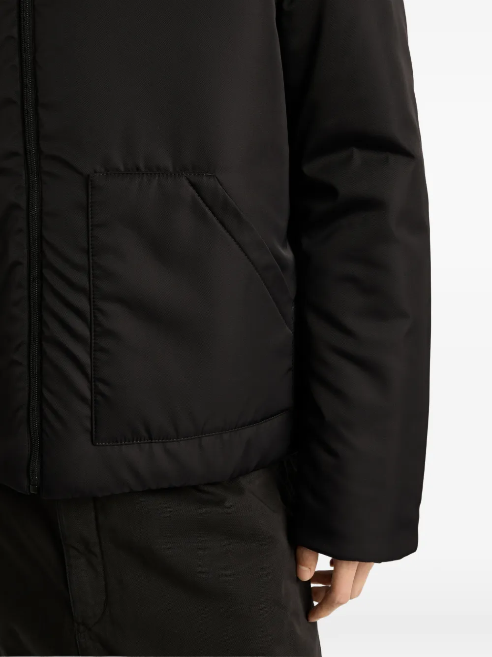 Prada Hooded Patch-pocket Jacket In Multi