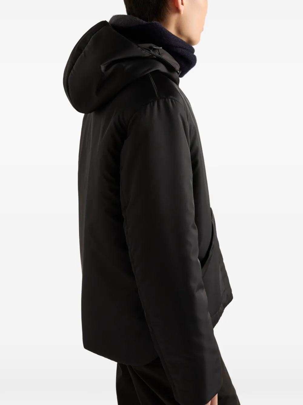 Prada Hooded Patch-pocket Jacket In Multi