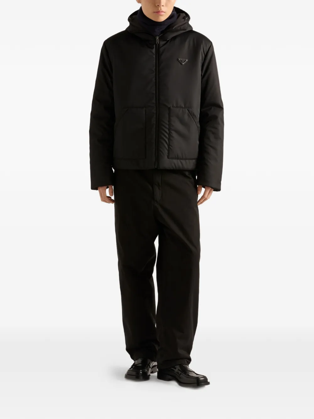 Prada hooded patch-pocket jacket | Down Jackets | Image 2