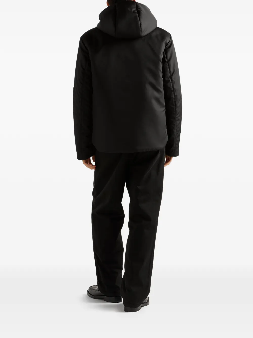 Prada Hooded Patch-pocket Jacket In Multi