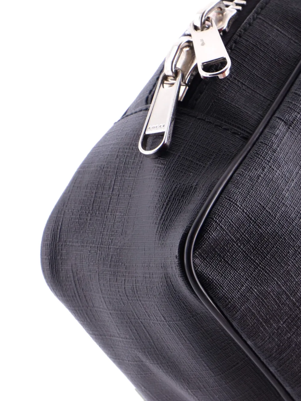 GUCCI Pre-owned Soft Zip Sling Bag Gg Coated Canvas Small Crossbody Bag In Black