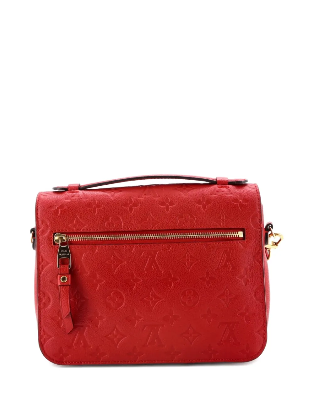 Pre-owned Louis Vuitton Pochette Metis Monogram Empreinte Leather Crossbody Bag In Red
