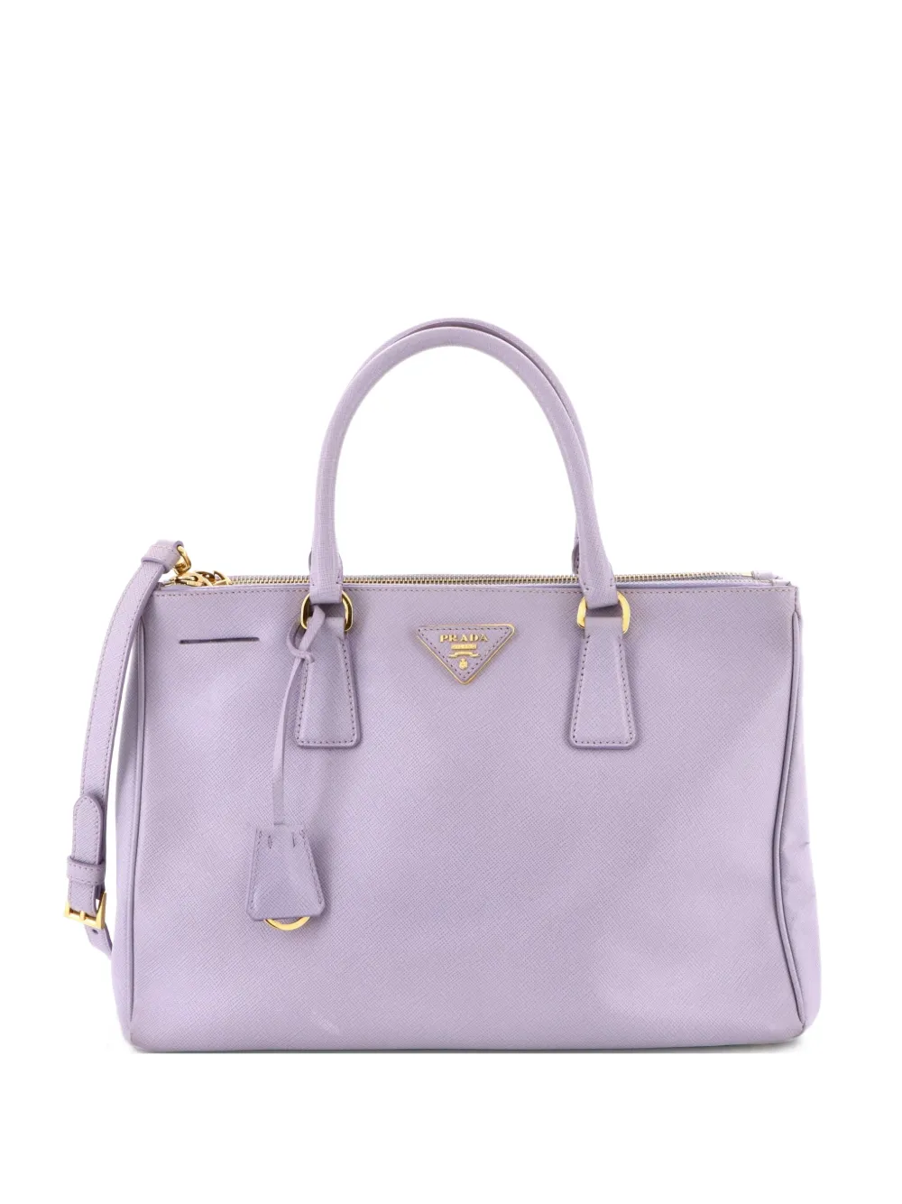 Prada Pre-Owned Double Zip Lux Saffiano Leather Medium tote bag - Viola