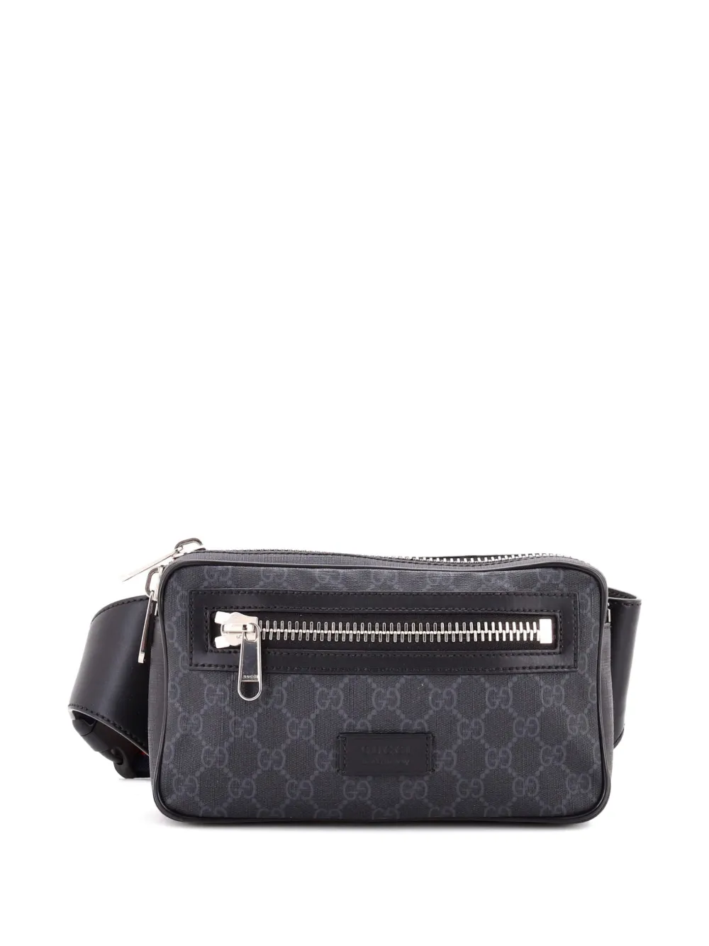 Pre-owned Gucci Soft Zip Gg Coated Canvas Small Belt Bag In Black