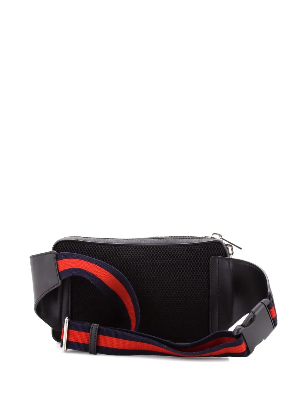 Pre-owned Gucci Soft Zip Gg Coated Canvas Small Belt Bag In Black