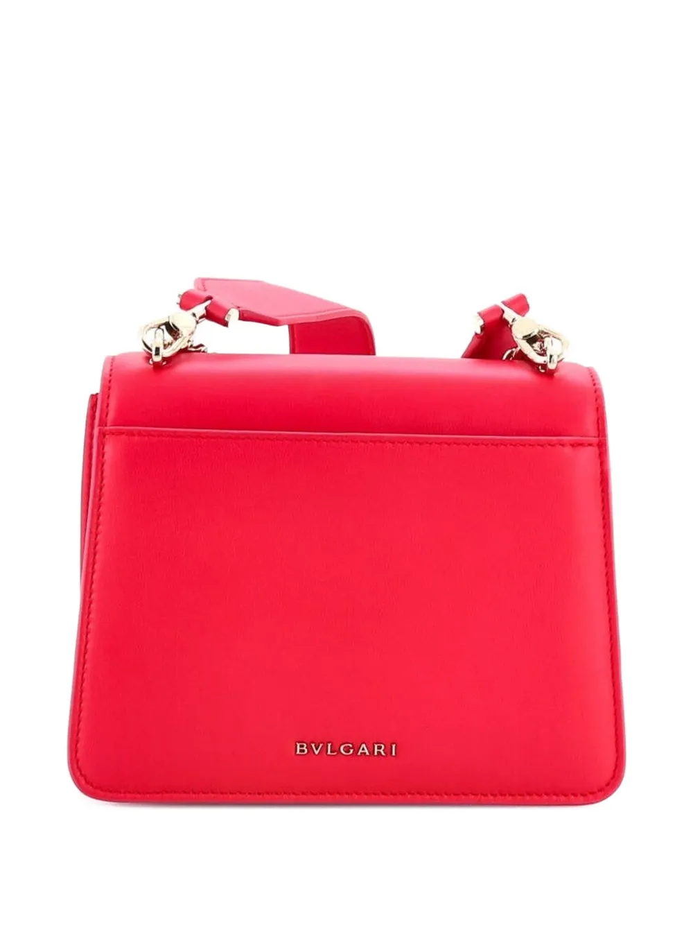 Pre-owned Bvlgari Serpenti Forever Maxi Chain Leather Small Crossbody Bag In Pink