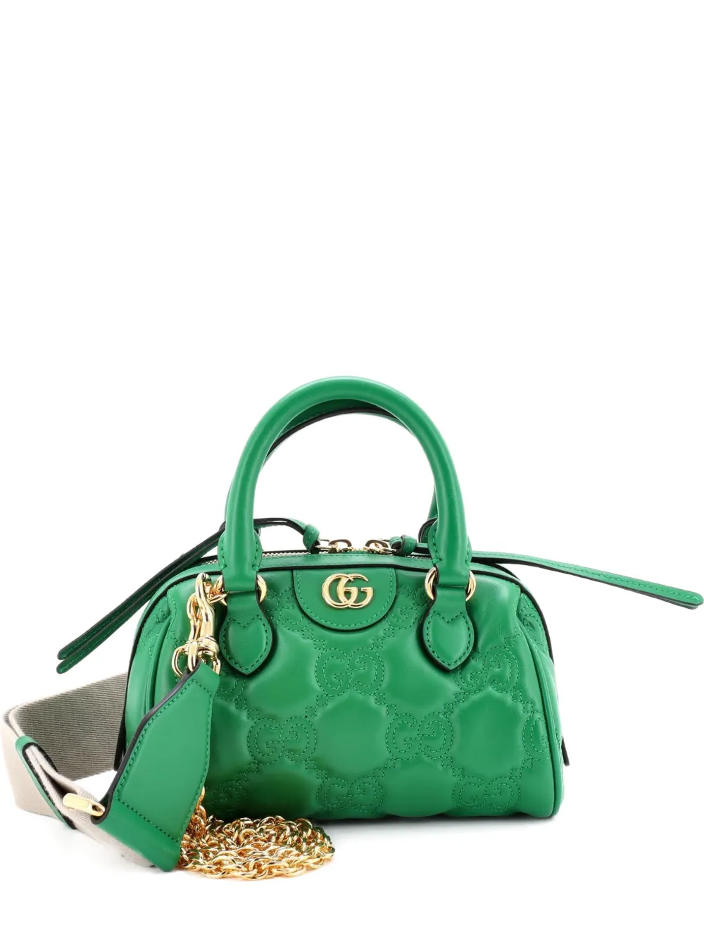 Gucci Pre-Owned Ophidia Convertible Boston Top Handle Bag GG Matelasse Leather Mini crossbody bag - Verde
