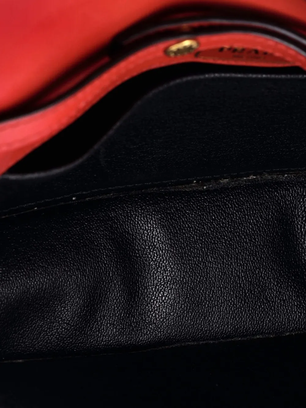 Pre-owned Prada Cahier Chain City Calf And Saffiano Clutch Bag In Red