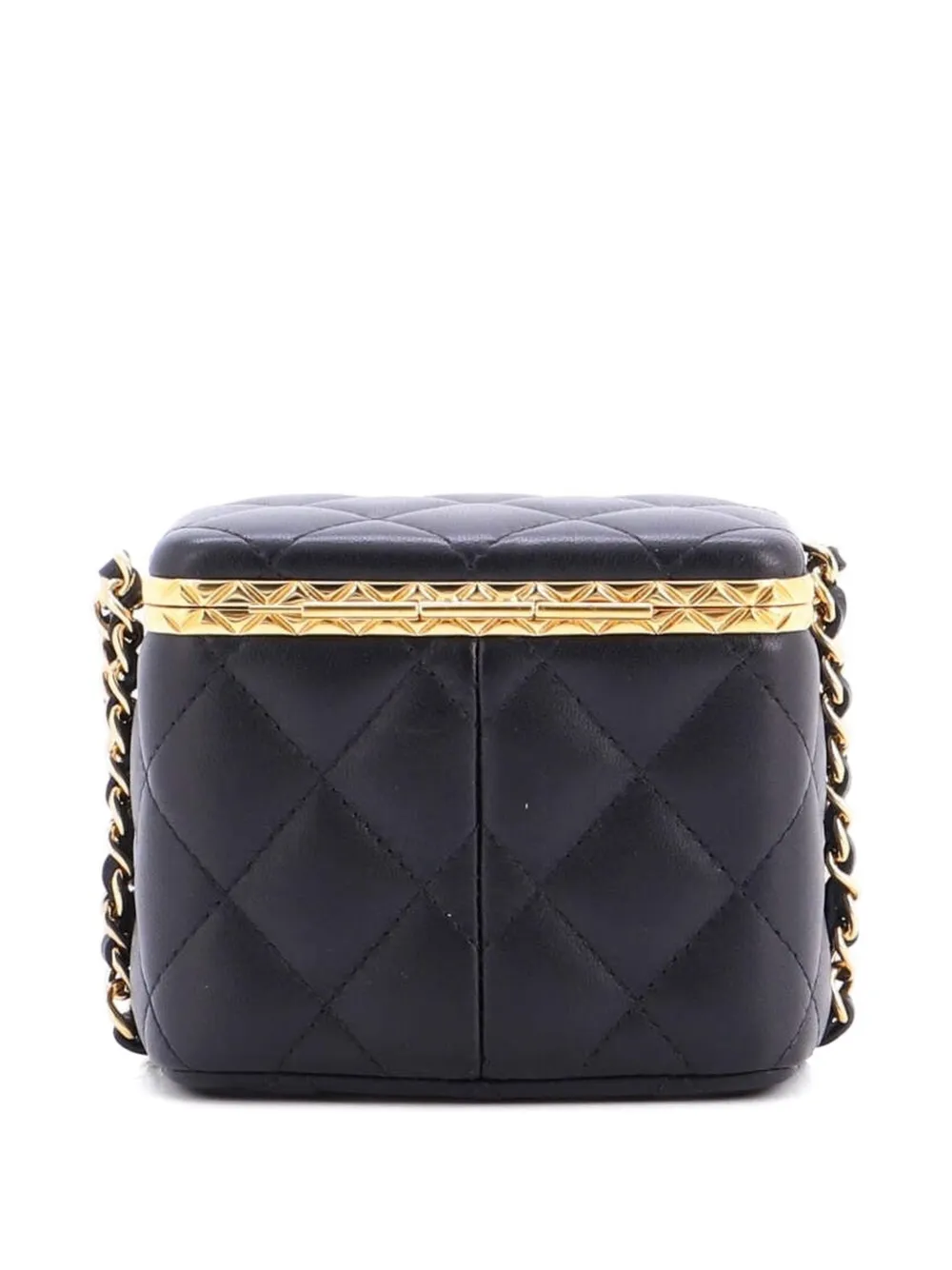 CHANEL Pre-Owned Lock Frame Vanity Case with Chain Quilted Lambskin Small clutch bag | Pre-Owned | Image 2