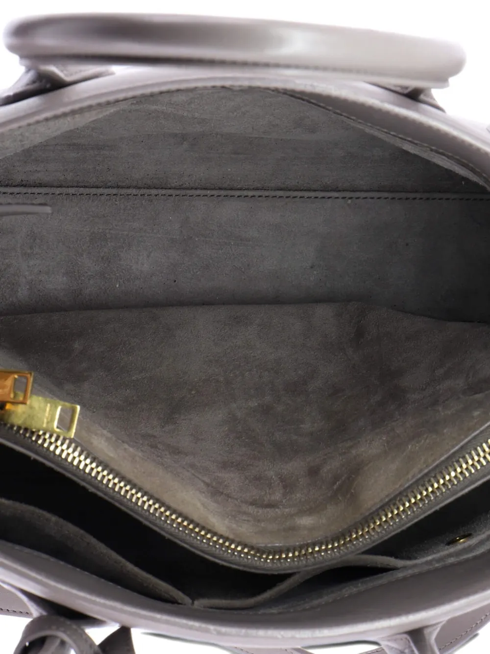 Pre-owned Saint Laurent Sac De Jour Bag Leather Small Satchel In Gray