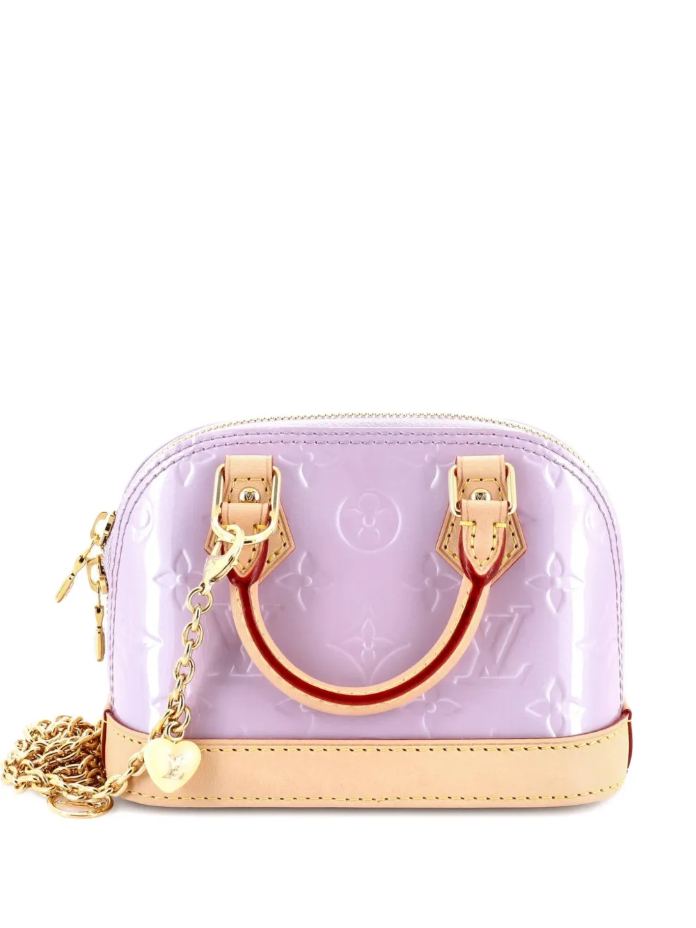 Louis Vuitton Pre-Owned Alma Charm Chain Handbag Monogram Vernis Nano crossbody bag - Viola