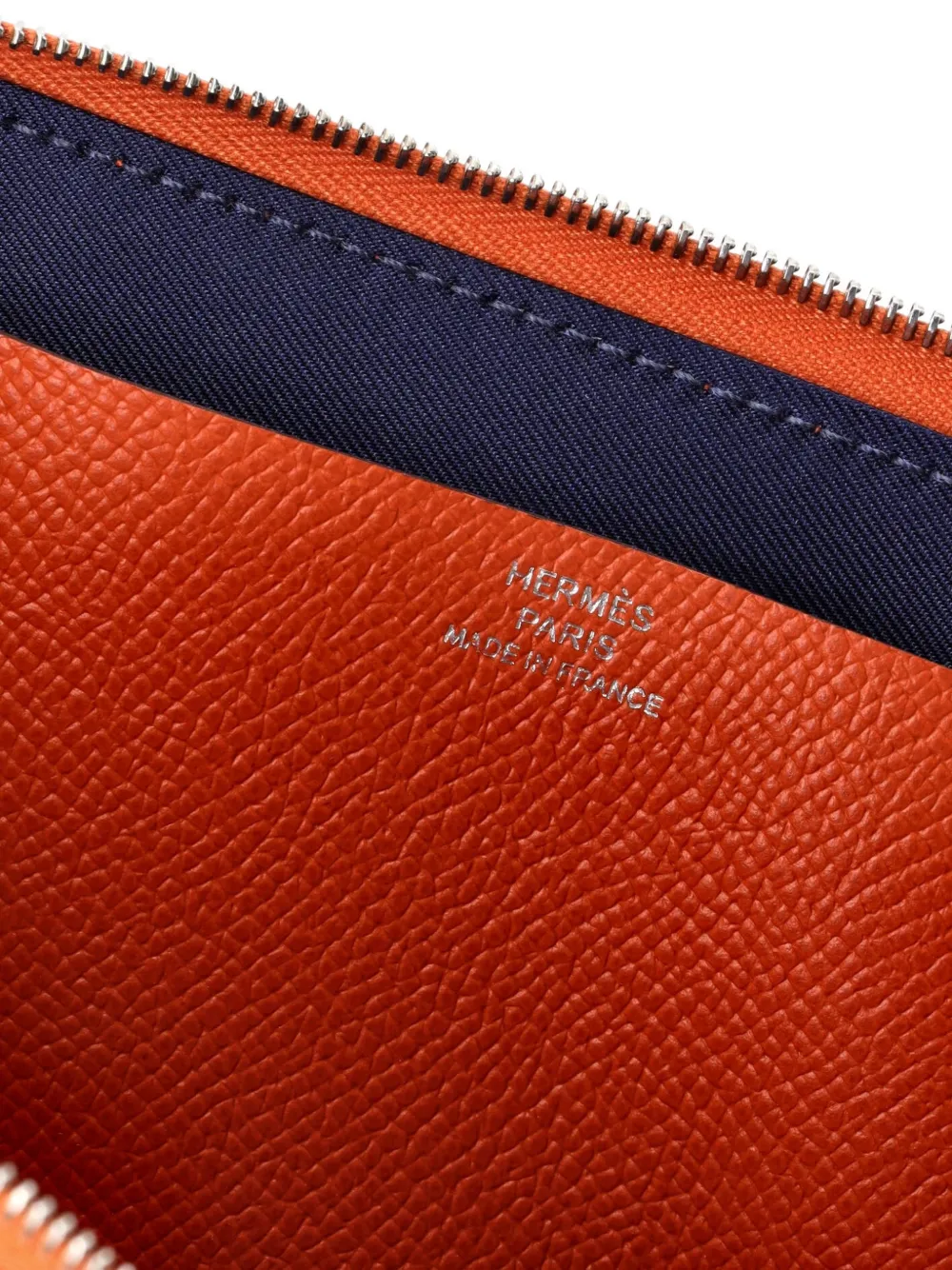 Pre-owned Hermes Nouveau To Go Wallet Epsom With Swift Clutch Bag In Orange