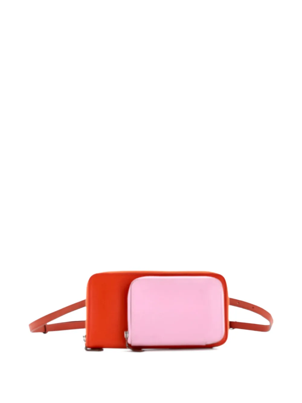 Pre-owned Hermes Nouveau To Go Wallet Epsom With Swift Clutch Bag In Orange