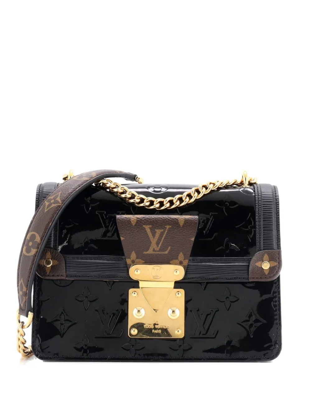 Louis Vuitton Pre-Owned Wynwood Handbag Monogram Vernis with Monogram Canvas and Epi Leather crossbody bag - Nero