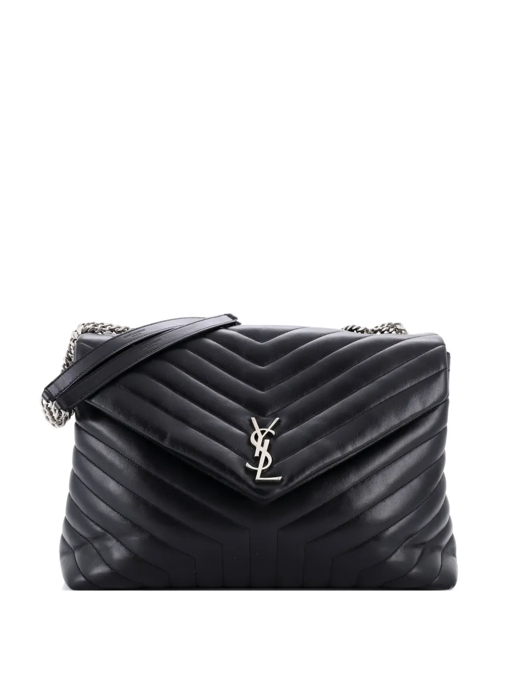 Saint Laurent Pre-Owned Loulou Matelasse Chevron Leather Large shoulder bag - Nero