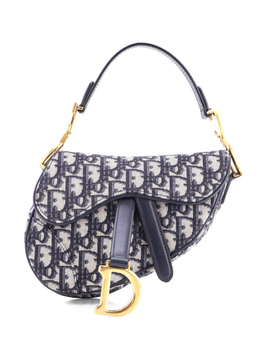 Christian Dior Pre-Owned Saddle Handbag Oblique Canvas Mini shoulder bag - Blu