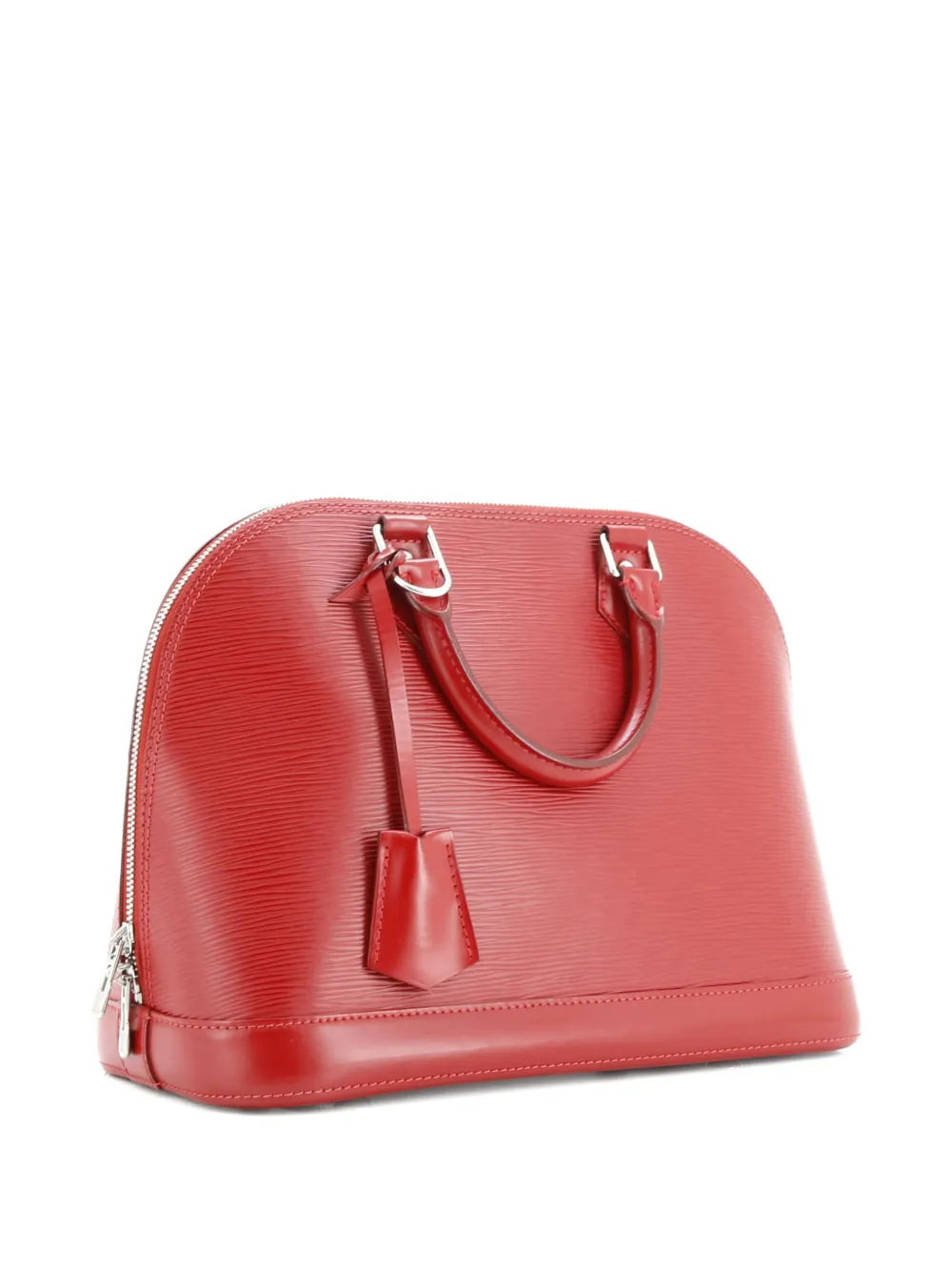 Pre-owned Louis Vuitton Alma Handbag Epi Leather Pm Satchel In Red