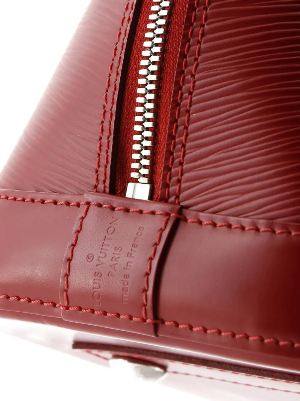 Pre-owned Louis Vuitton Alma Handbag Epi Leather Pm Satchel In Red