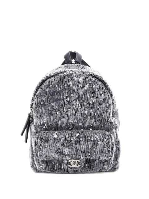 CHANEL Pre-Owned Waterfall Sequins with Leather Mini backpack
