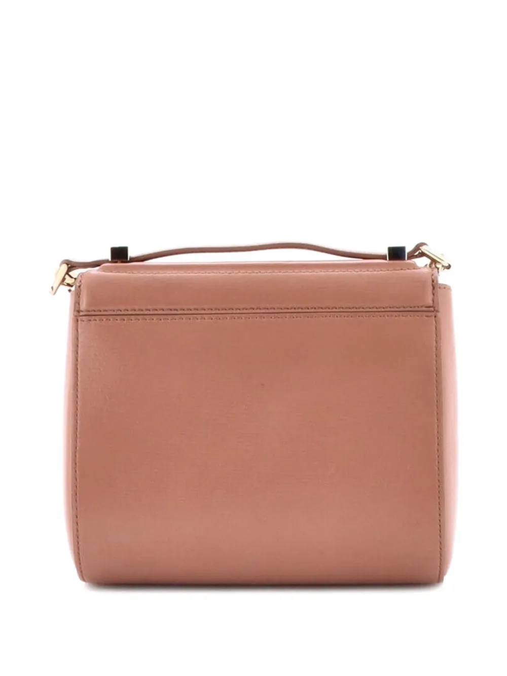 Pre-owned Givenchy Chain Pandora Box Bag Leather Mini Crossbody Bag In Neutral