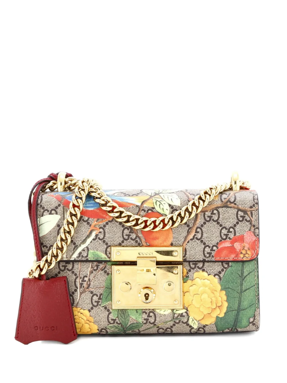 Gucci Pre-Owned Padlock Shoulder Bag Tian Print GG Coated Canvas Small crossbody bag - Marrone
