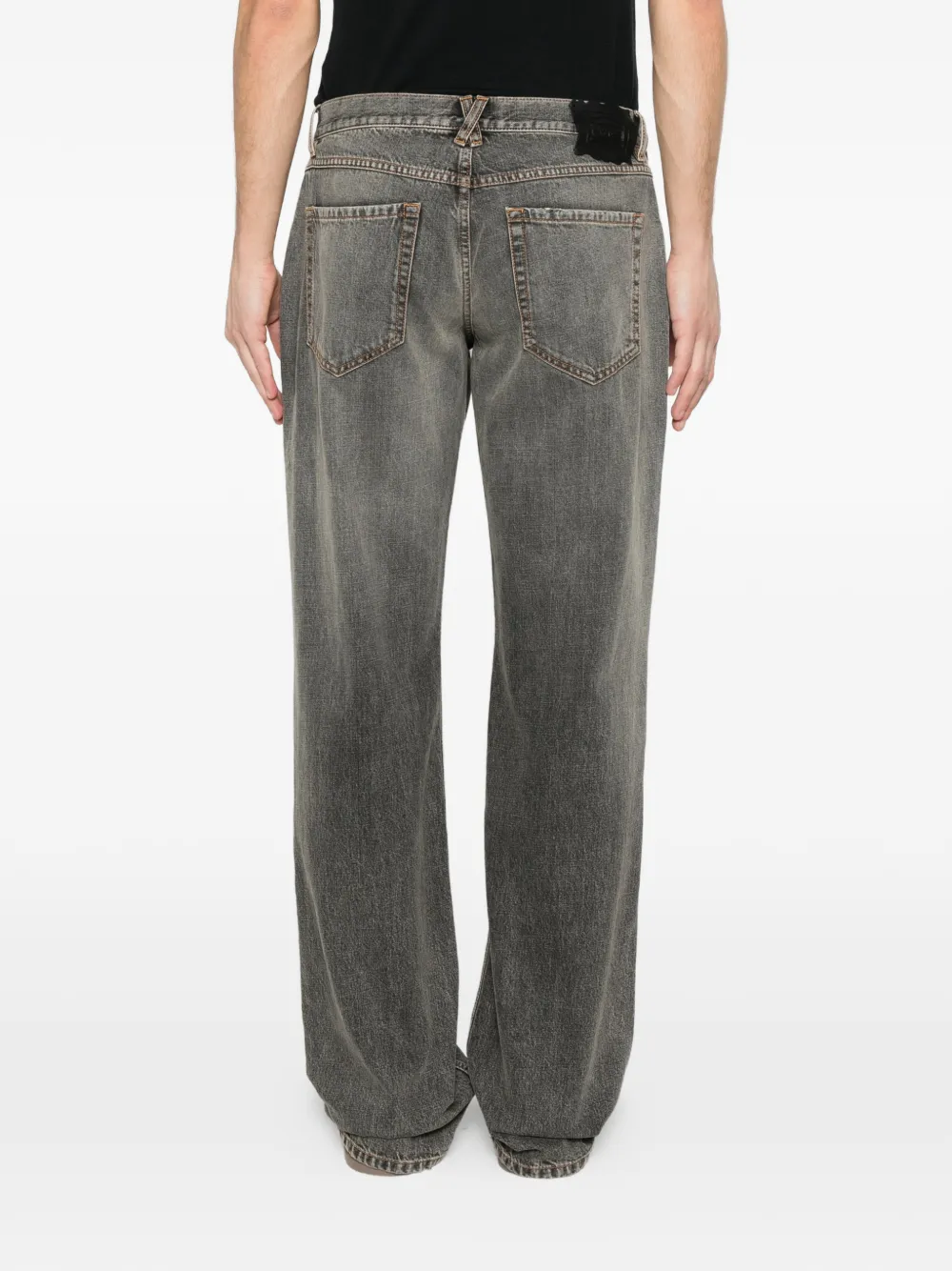 Aries Tyrone gerafelde low-waist jeans Grijs