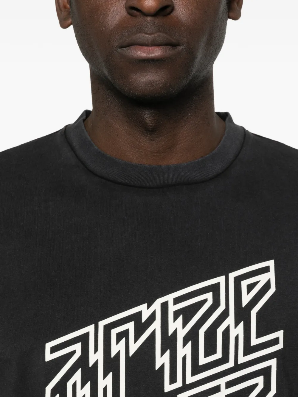 Aries Ariez Arize T-shirt met vervaagde lange mouwen Zwart