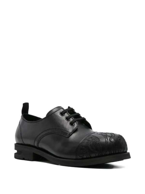 Kiko Kostadinov Embroidered Derby Shoes | Black | FARFETCH