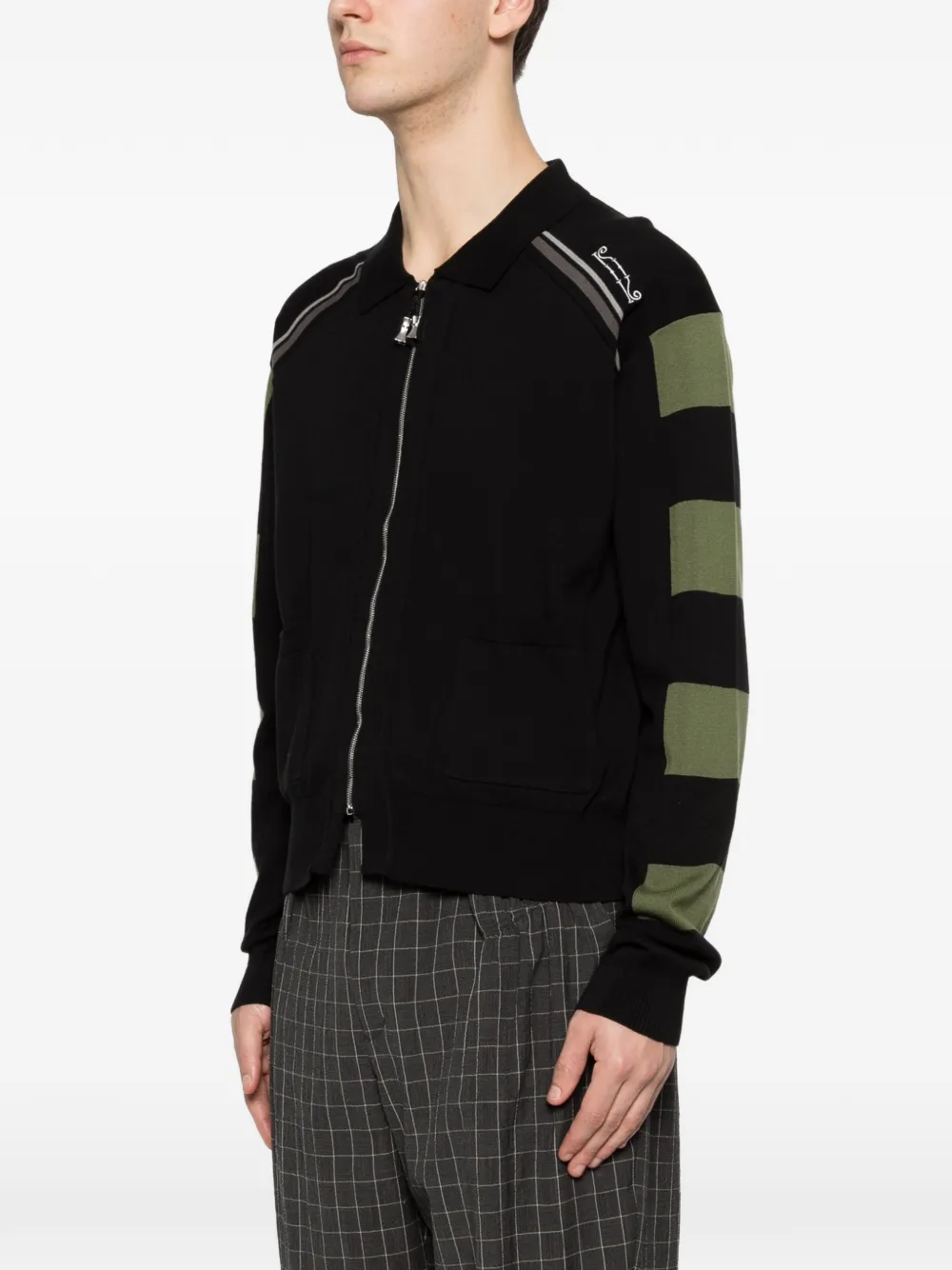Kiko Kostadinov Kest Striped Cardigan | Black | FARFETCH