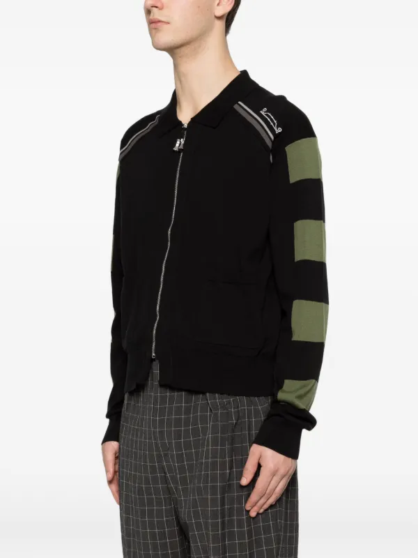 【22AW】Kiko Kostadinov IBLISH CARDIGAN 44 Kiko Kostadinov Kest Striped Cardigan | Black | FARFETCH