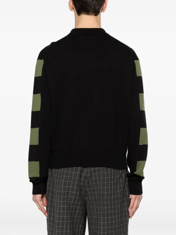 Kiko Kostadinov Kest Striped Cardigan | Black | FARFETCH