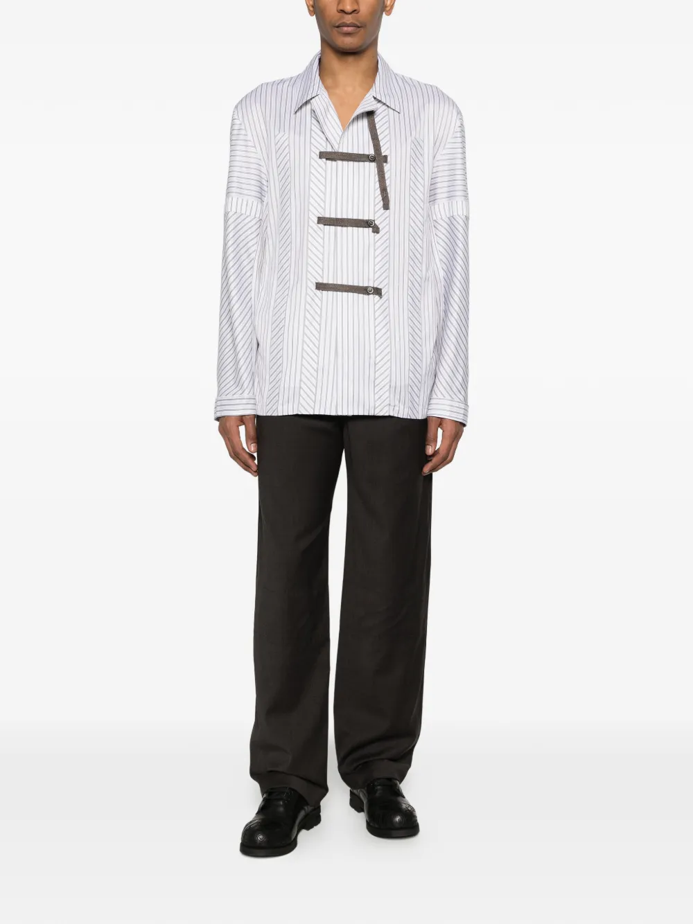 kiko kostadinov ストライプシャツ Kiko Kostadinov ストライプ ボタンシャツ | ホワイト | FARFETCH JP