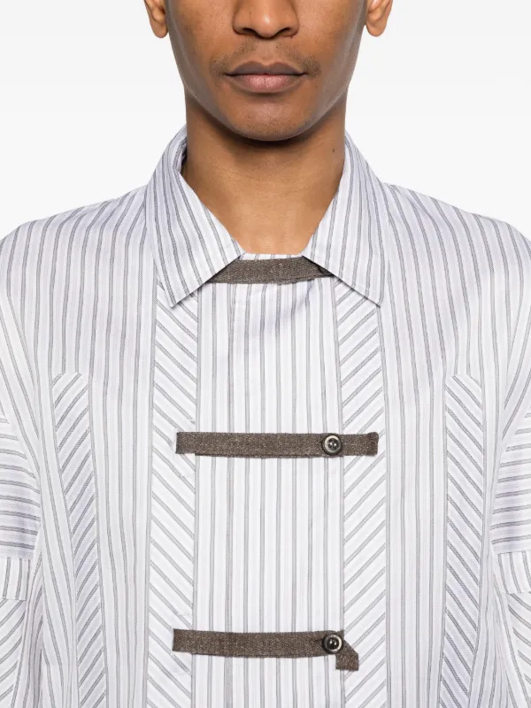 Kiko Kostadinov Striped Buttoned Shirt | White | FARFETCH JO