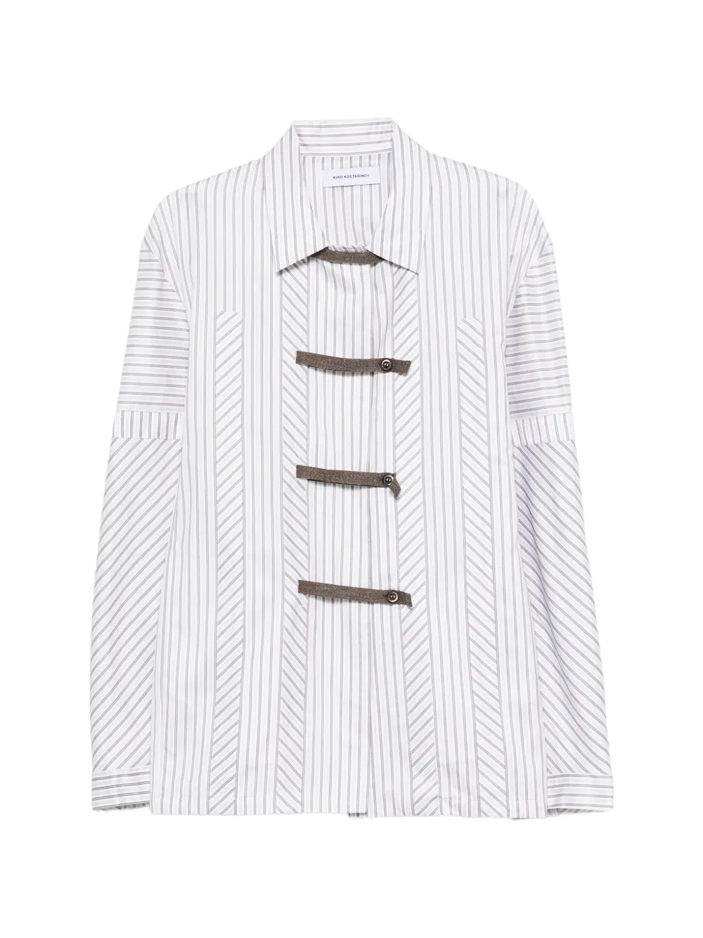 Kiko Kostadinov striped buttoned shirt - Bianco