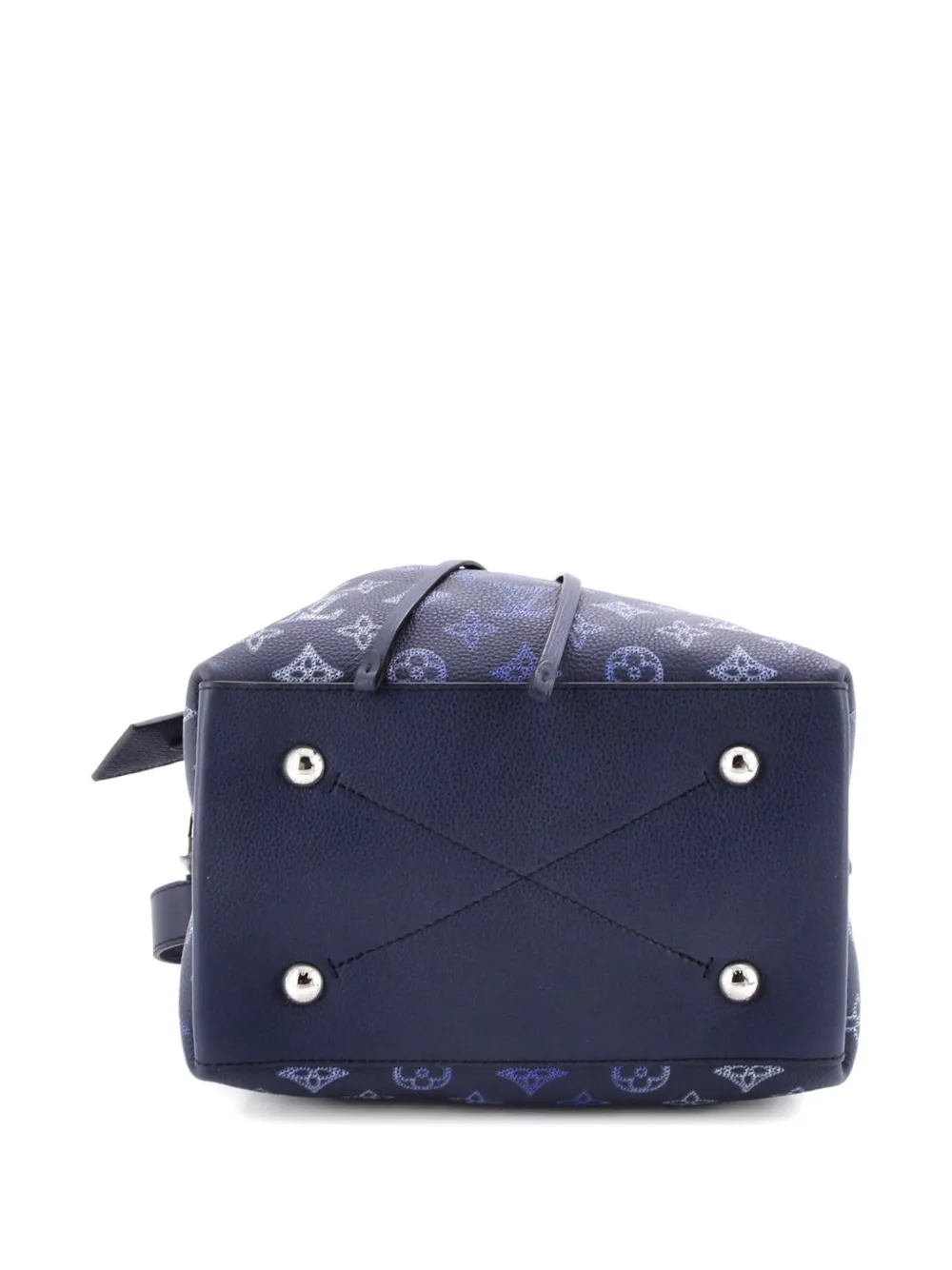 Pre-owned Louis Vuitton Muria Flight Mode Mahina Leather Bucket Bag In Blue