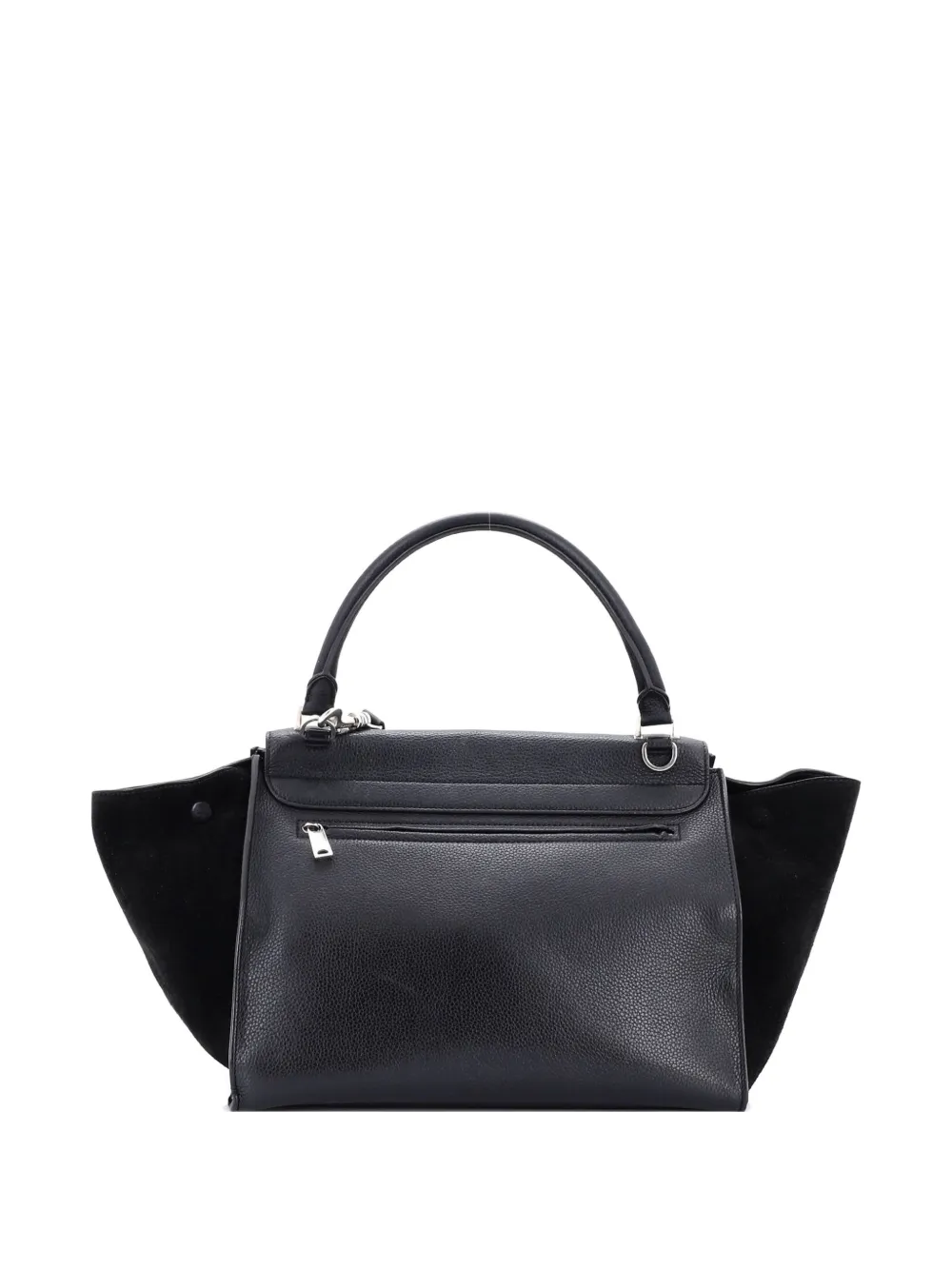 CELINE Pre-owned Trapeze Bag Leather Medium Satchel In Black