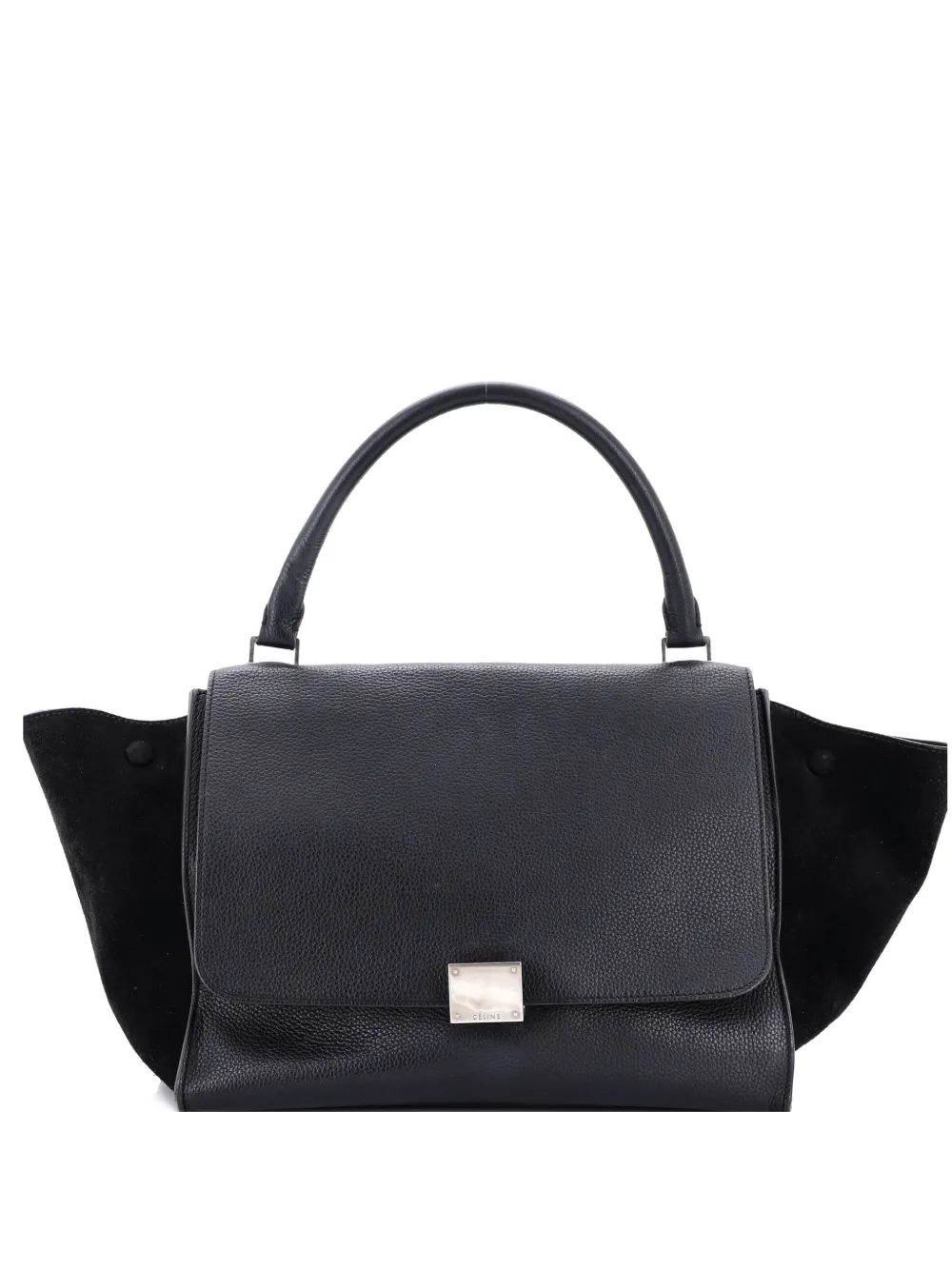 Click to view more detailed imagery on our partner's website Pre-owned Celine Trapeze Bag Leather Medium Satchel In Black