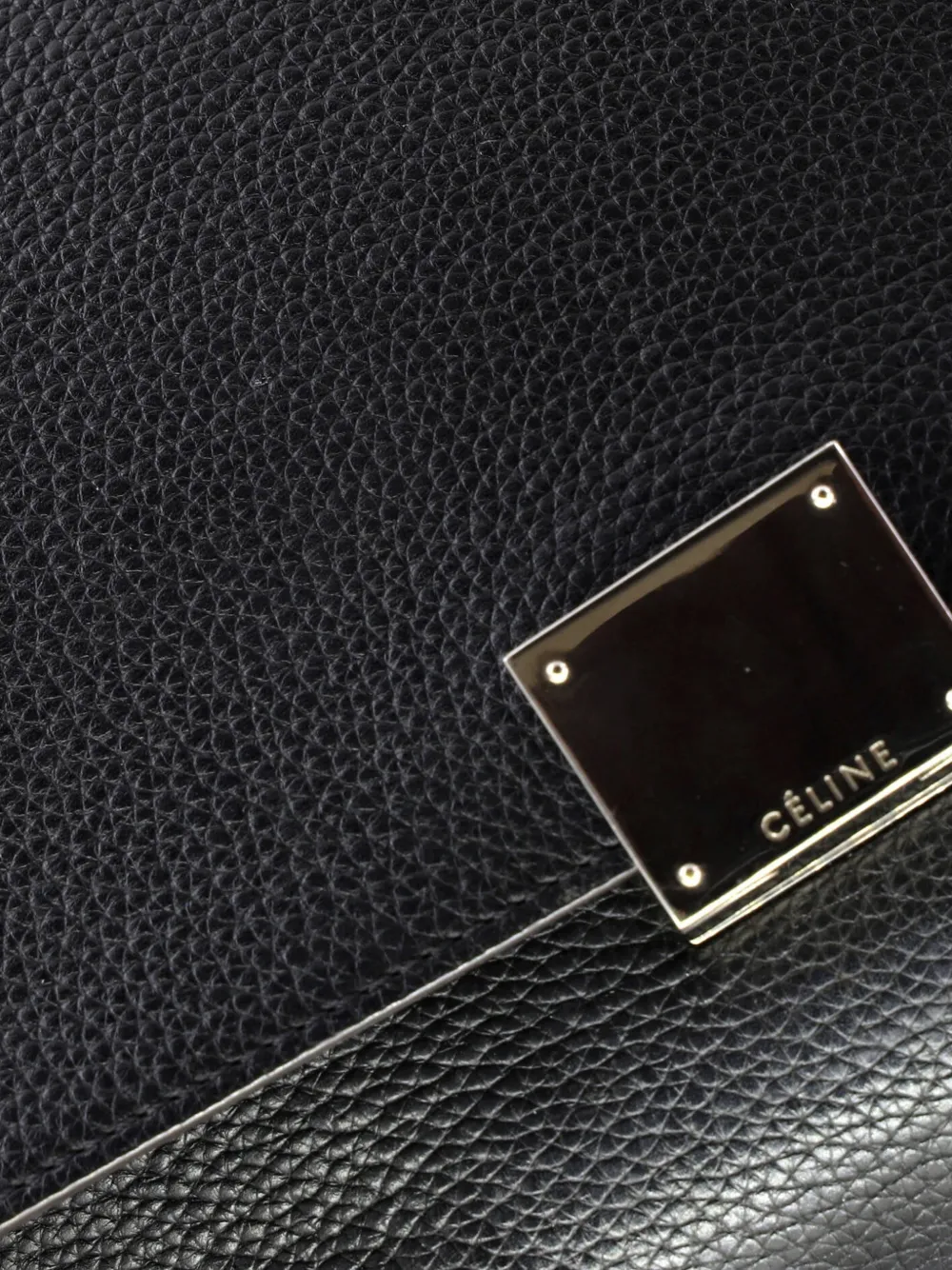 CELINE Pre-owned Trapeze Bag Leather Medium Satchel In Black