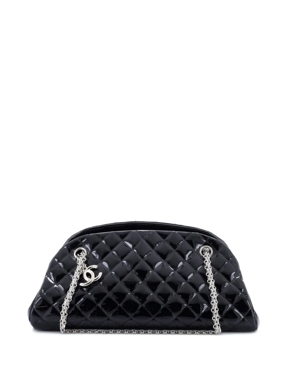 CHANEL Pre-Owned Just Mademoiselle Bag Quilted Patent Medium shoulder bag - Nero