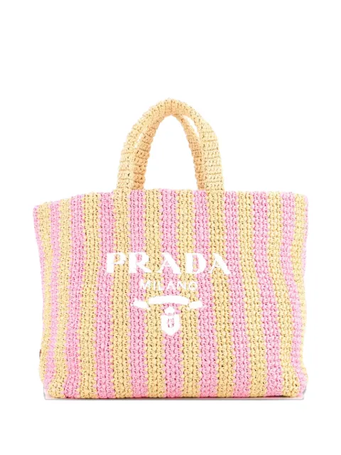 Prada Pre-Owned Logo Raffia Large tote bag